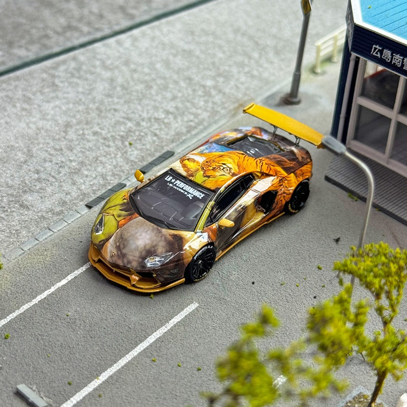 King Model Lamborghini Aventador LP700-4 LB 1.0 Tiger Livery 1:64 (ONLINE ORDER ONLY)