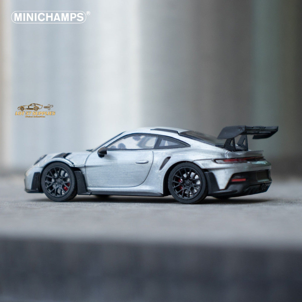 Minichamps X CLDC Exclusive Porsche 911 GT3 RS in Raw Silver English Magazine Version 1:64 (MAGAZINE INCLUDED) (ONLINE ORDER ONLY)