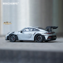 Minichamps X CLDC Exclusive Porsche 911 GT3 RS in Raw Silver English Magazine Version 1:64 (MAGAZINE INCLUDED) (ONLINE ORDER ONLY)