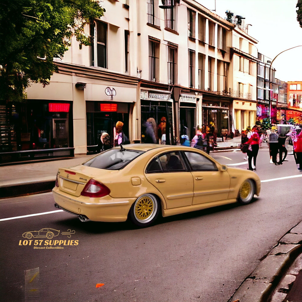 MK Model Mercedes-Benz E63 AMG W211 Lowered in Desert Yellow 1:64 (ONLINE ORDER ONLY)