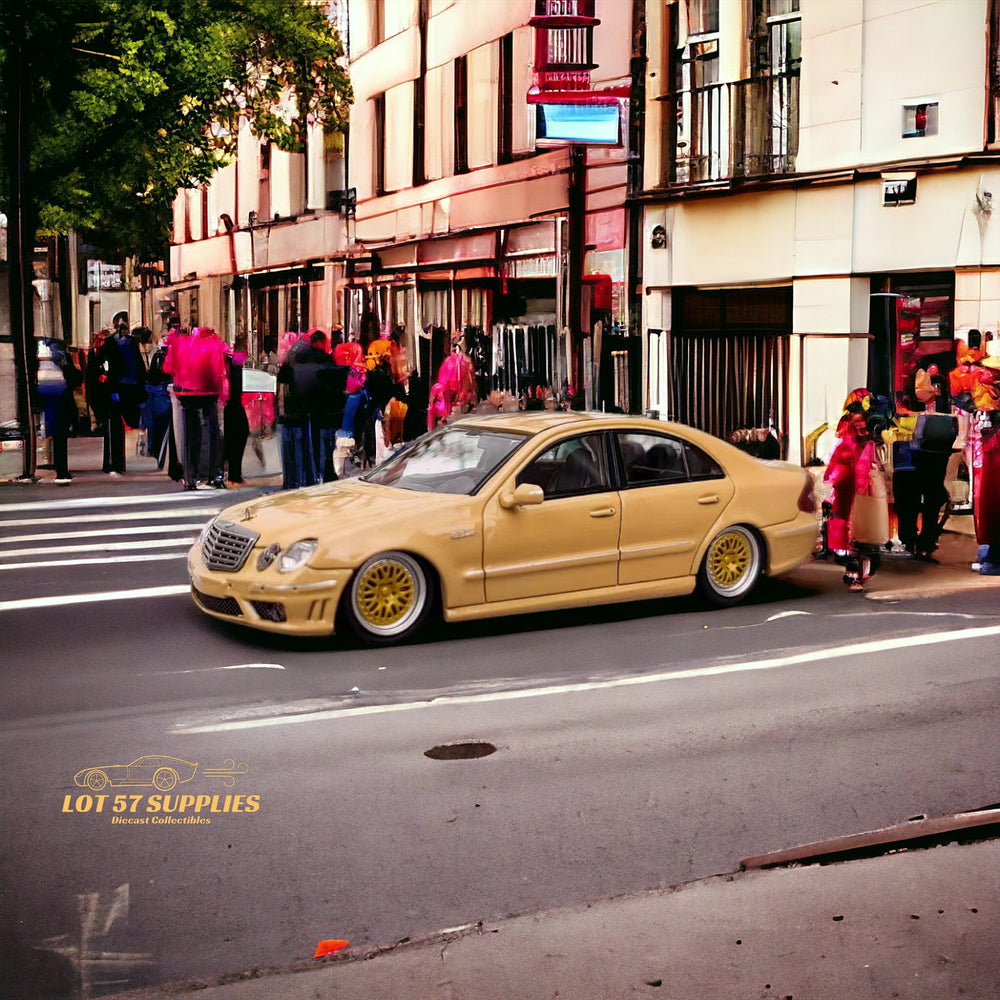 MK Model Mercedes-Benz E63 AMG W211 Lowered in Desert Yellow 1:64 (ONLINE ORDER ONLY)