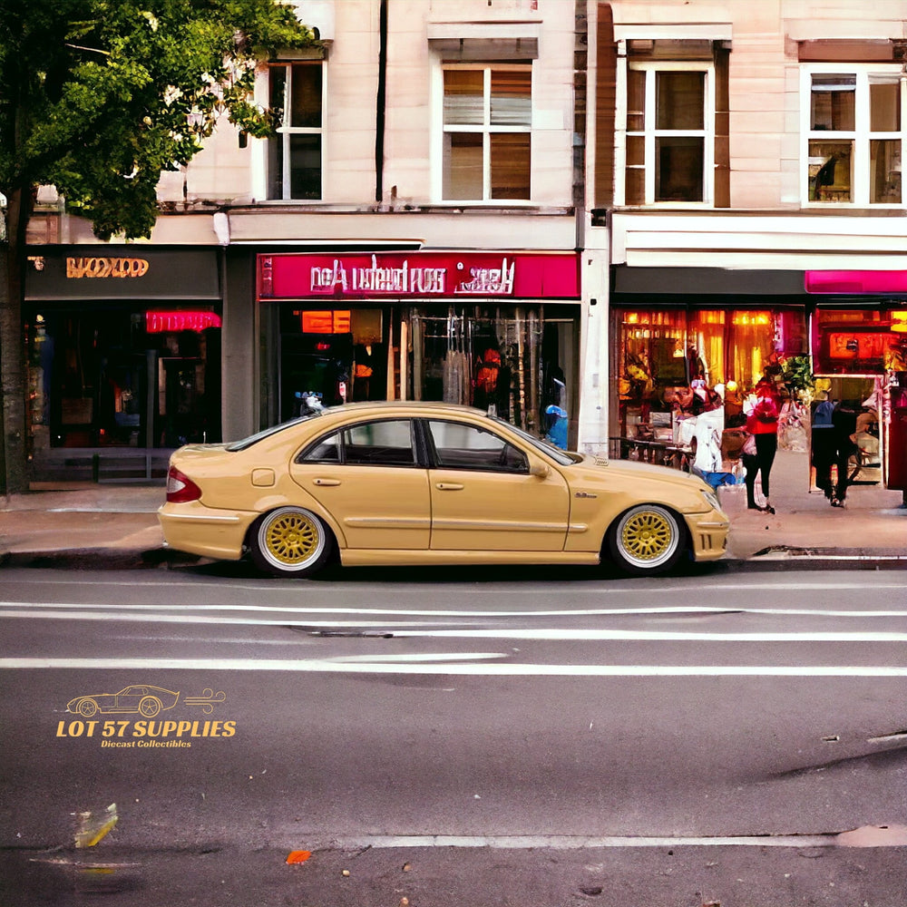 MK Model Mercedes-Benz E63 AMG W211 Lowered in Desert Yellow 1:64 (ONLINE ORDER ONLY)