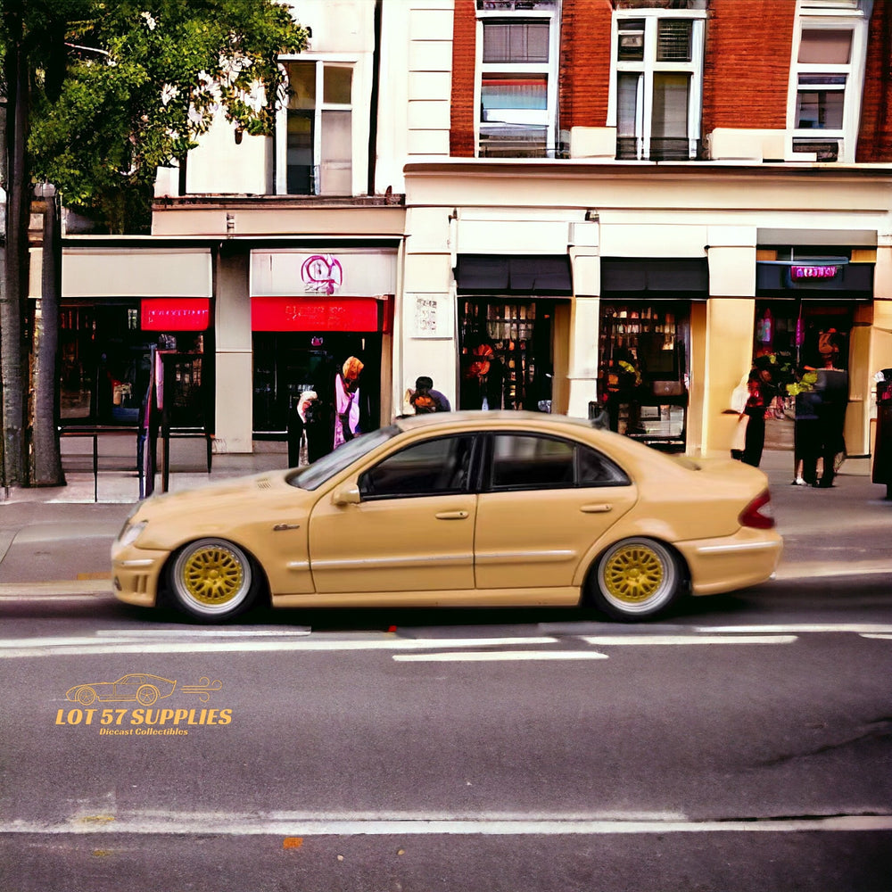 MK Model Mercedes-Benz E63 AMG W211 Lowered in Desert Yellow 1:64 (ONLINE ORDER ONLY)