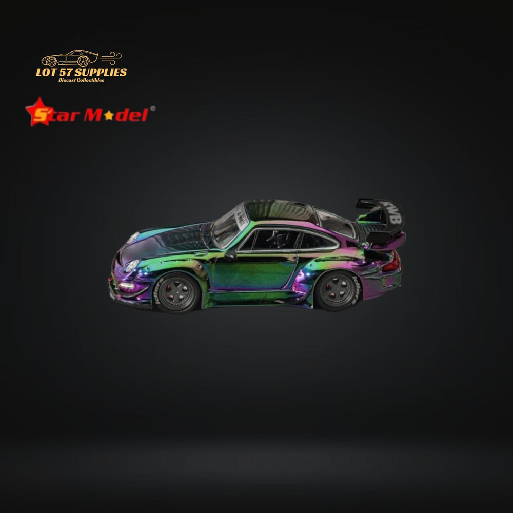 Star Model Porsche RWB 993 GT Wing Magic Purple-Green 1:64 (ONLINE ORDER ONLY)