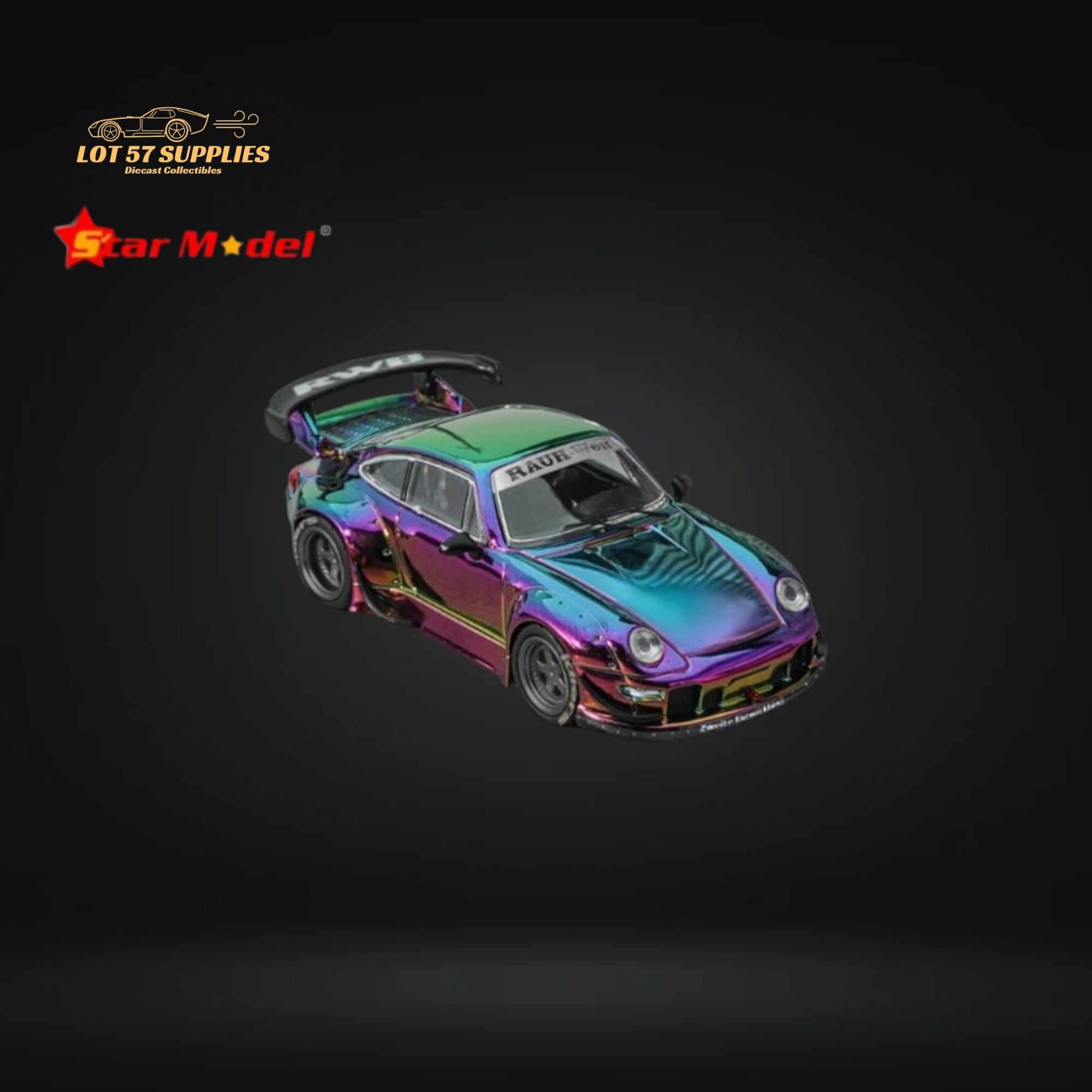 Star Model Porsche RWB 993 GT Wing Magic Purple-Green 1:64 (ONLINE ORDER ONLY)