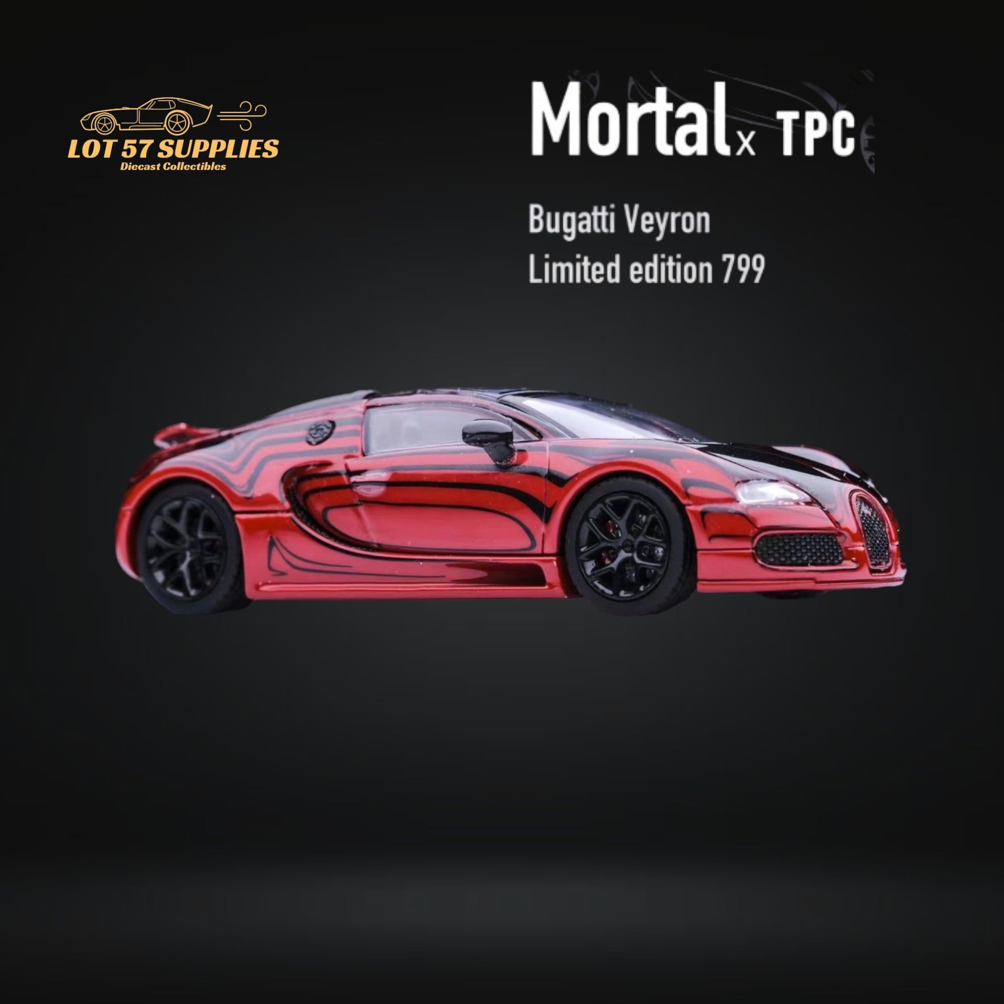 Mortal Bugatti Veyron in Red Advan Ceramic Livery Limited to 799 Pcs 1:64 (ONLINE ORDER ONLY)