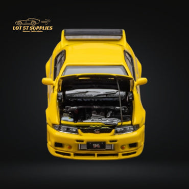 Focal Horizon Skyline R33 GT-R 4TH Gen 400R in Yellow Openable Hood 1:64 (ONLINE ORDER ONLY)