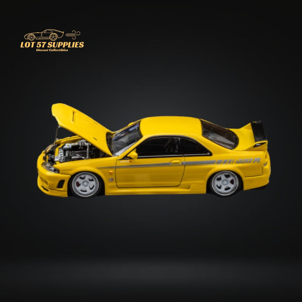 Focal Horizon Skyline R33 GT-R 4TH Gen 400R in Yellow Openable Hood 1:64 (ONLINE ORDER ONLY)