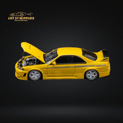 Focal Horizon Skyline R33 GT-R 4TH Gen 400R in Yellow Openable Hood 1:64 (ONLINE ORDER ONLY)