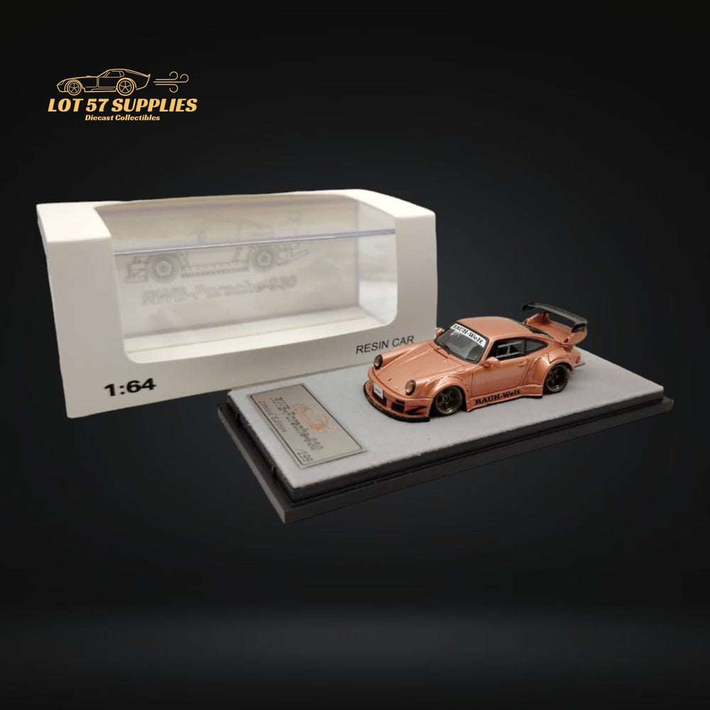QIDIAN Porsche RWB 930 GT Wing in Champagne Gold Resin Model 1:64 (ONLINE ORDER ONLY)