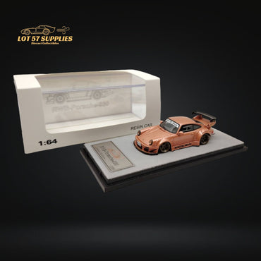 QIDIAN Porsche RWB 930 GT Wing in Champagne Gold Resin Model 1:64 (ONLINE ORDER ONLY)
