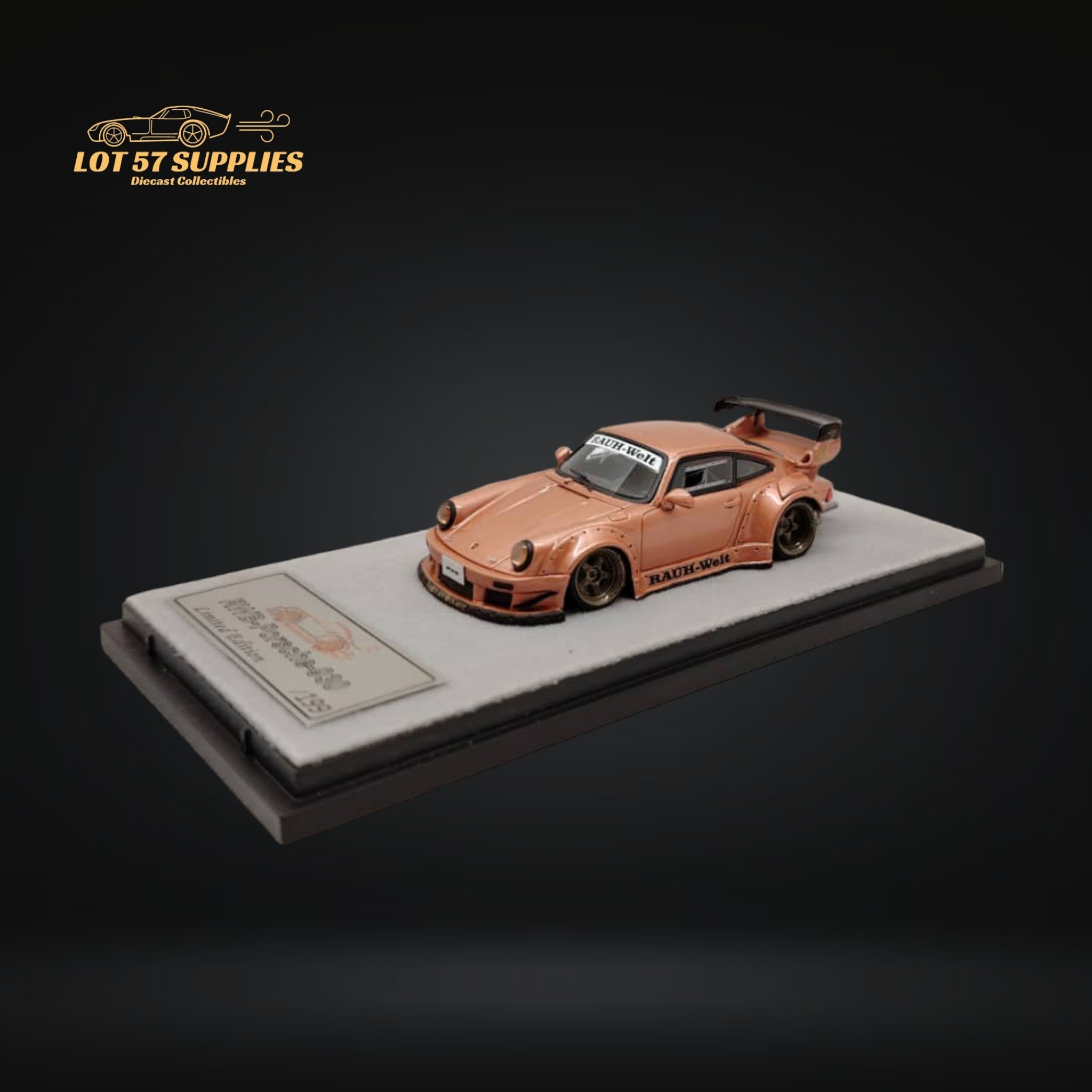QIDIAN Porsche RWB 930 GT Wing in Champagne Gold Resin Model 1:64 (ONLINE ORDER ONLY)