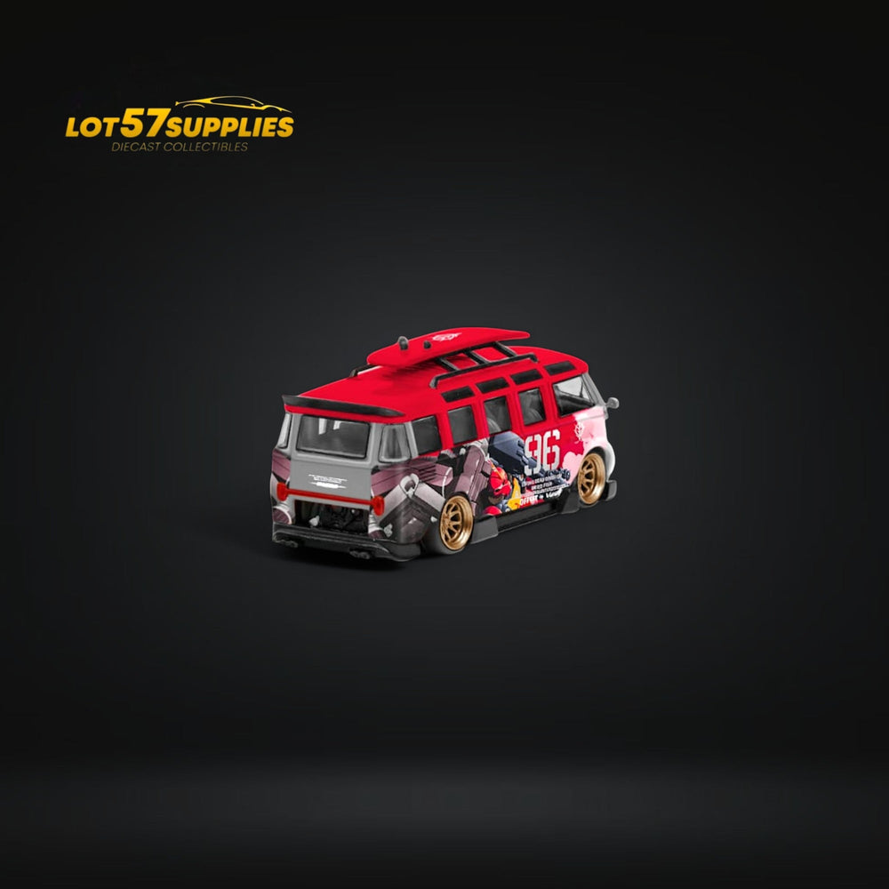 LF Model Volkswagen T1 Kombi WideBody with Surfboard in Akiba #96 Livery 1:64 (ONLINE ORDER ONLY)