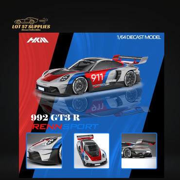 (Pre-Order) HKM Model Porsche 911 (992) GT3 R Rennsport Silver #911 1:64 (ONLINE ORDER ONLY)