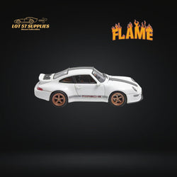 Flame Model Porsche 911 Gunther Werks 400R White Resin Model With Box+Display Case 1:64 (ONLINE ORDER ONLY)