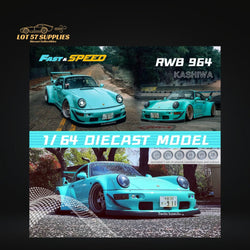 Fast Speed Porsche 964 RWB Widebody KASHIWA X Version Rear Wing in Tiffany Blue 1:64 (ONLINE ORDER ONLY)