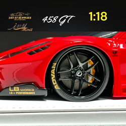 IVY MERIT 458 GT Rosso Red LBWK LB Silhouette Resin 1:18 Scale (ONLINE ORDER ONLY)