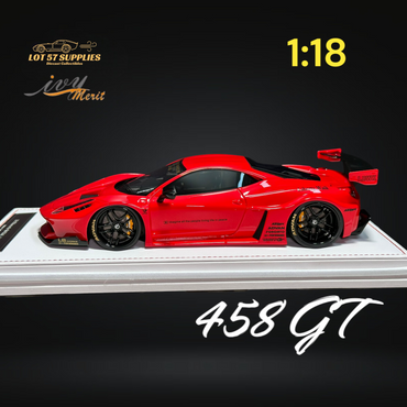 IVY MERIT 458 GT Rosso Red LBWK LB Silhouette Resin 1:18 Scale (ONLINE ORDER ONLY)