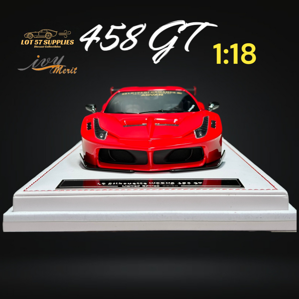 IVY MERIT 458 GT Rosso Red LBWK LB Silhouette Resin 1:18 Scale (ONLINE ORDER ONLY)