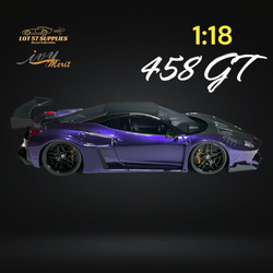 IVY MERIT 458 GT Purple LBWK LB Silhouette Resin 1:18 Scale (ONLINE ORDER ONLY)