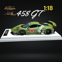 IVY MERIT 458 GT Fighter Green LBWK LB Silhouette Resin 1:18 Scale (ONLINE ORDER ONLY)