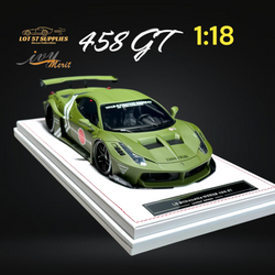 IVY MERIT 458 GT Fighter Green LBWK LB Silhouette Resin 1:18 Scale (ONLINE ORDER ONLY)