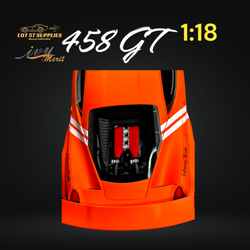 IVY MERIT 458 GT Fighter Orange LBWK LB Silhouette Resin 1:18 Scale (ONLINE ORDER ONLY)