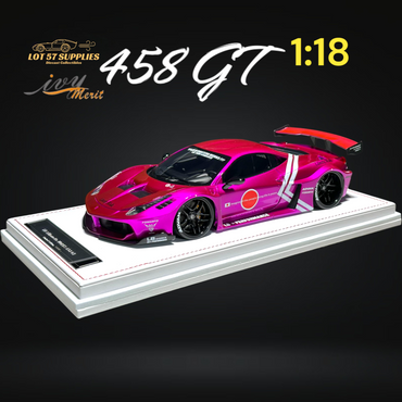 IVY MERIT 458 GT Fighter Purple LBWK LB Silhouette Resin 1:18 Scale (ONLINE ORDER ONLY)