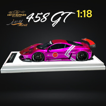 IVY MERIT 458 GT Fighter Purple LBWK LB Silhouette Resin 1:18 Scale (ONLINE ORDER ONLY)