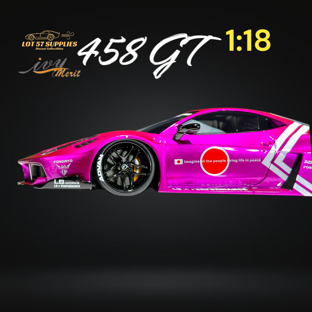 IVY MERIT 458 GT Fighter Purple LBWK LB Silhouette Resin 1:18 Scale (ONLINE ORDER ONLY)