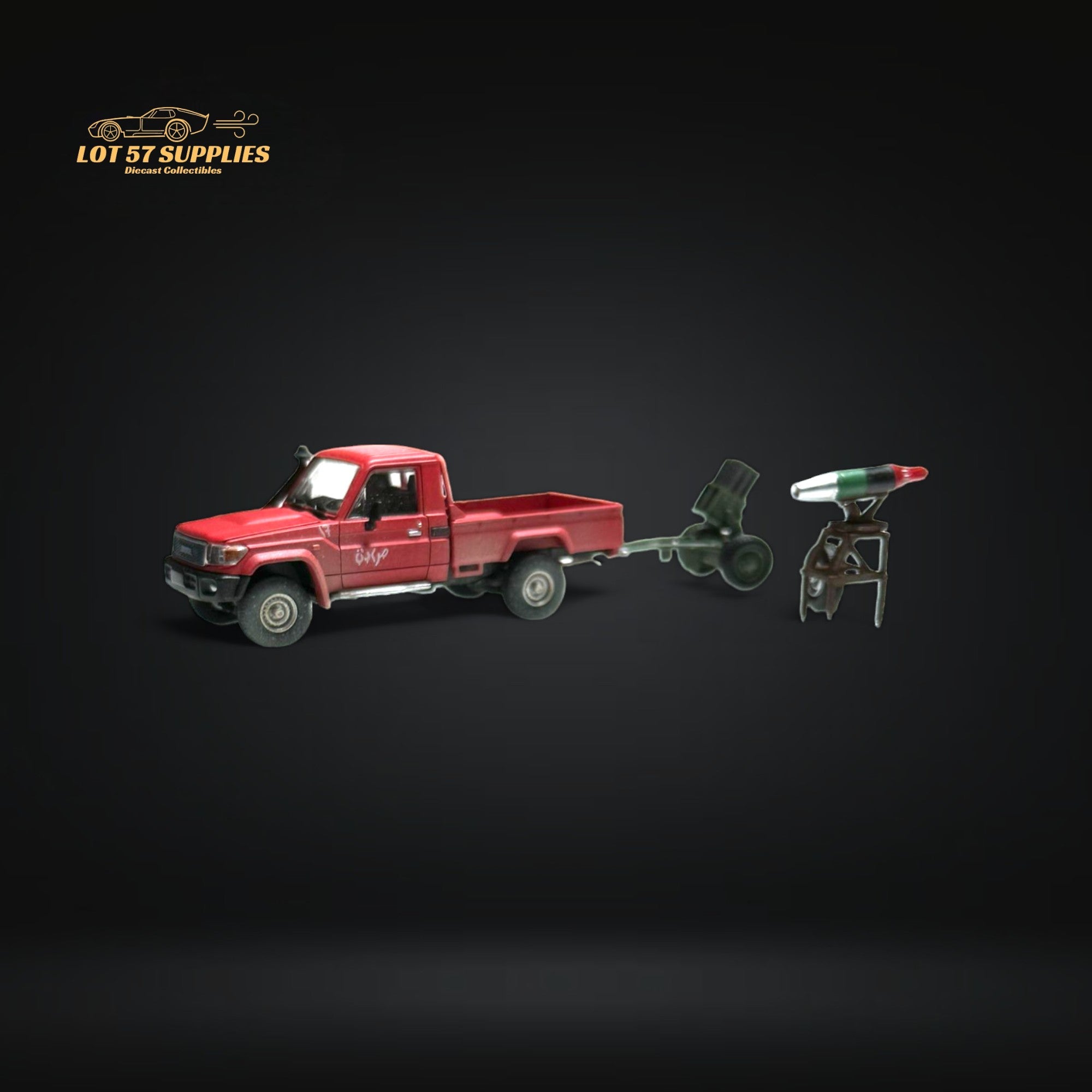 HobbyFans Toyota Land Cruiser 70 Series Red With Armor & Armor Launcher 1:64 (ONLINE ORDER ONLY)