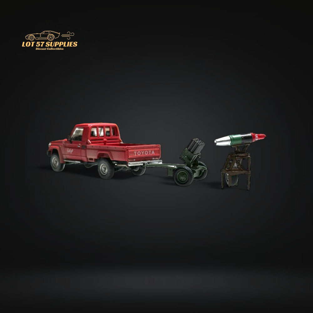 HobbyFans Toyota Land Cruiser 70 Series Red With Armor & Armor Launcher 1:64 (ONLINE ORDER ONLY)