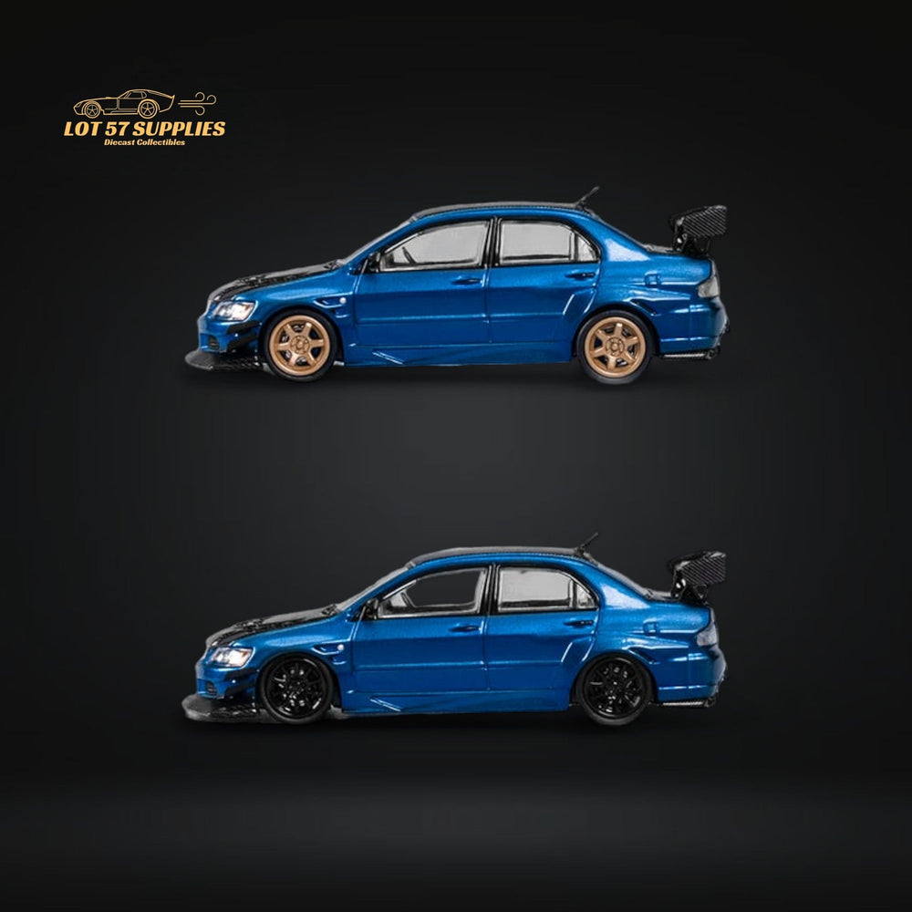 CM Model Mitsubishi Lancer Evo IX 9 Metallic Blue With Carbon Hood 1:64 CM64-EVOIX-10CR (ONLINE ORDER ONLY)