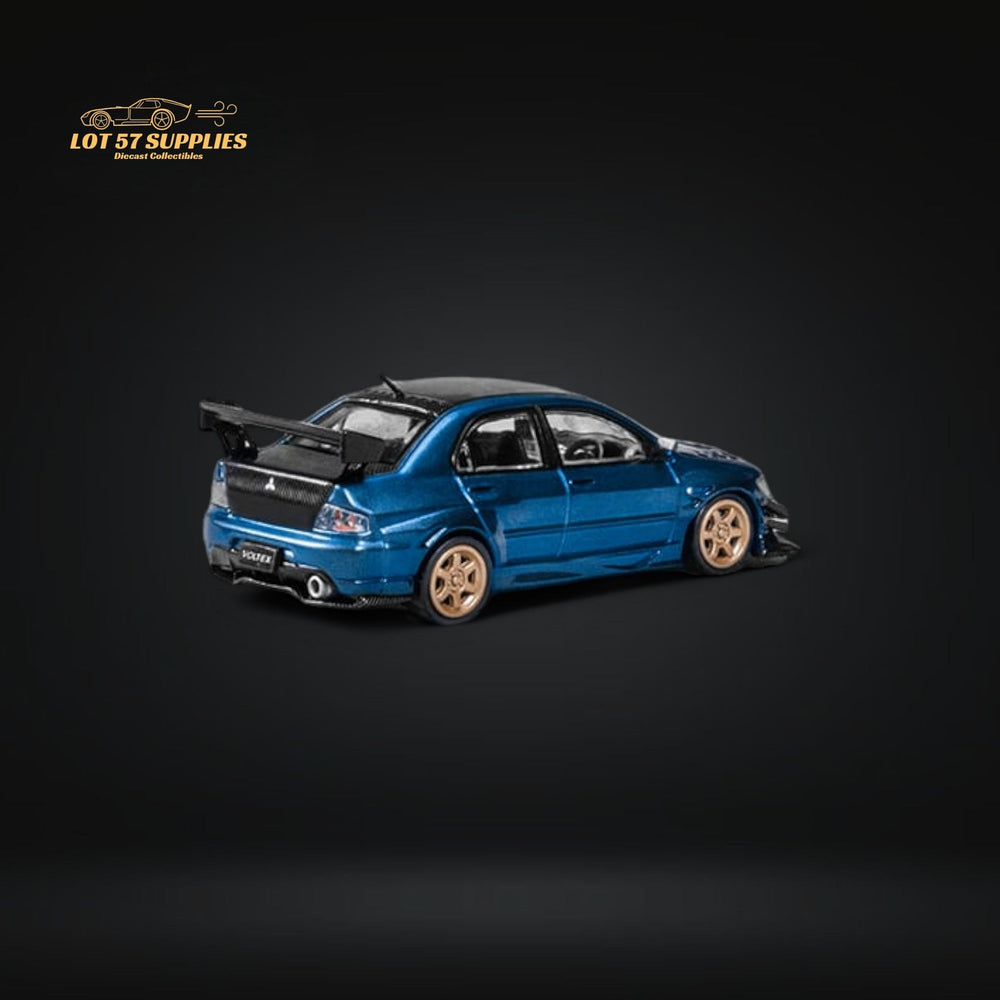 CM Model Mitsubishi Lancer Evo IX 9 Metallic Blue With Carbon Hood 1:64 CM64-EVOIX-10CR (ONLINE ORDER ONLY)