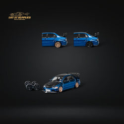 CM Model Mitsubishi Lancer Evo IX 9 Metallic Blue With Carbon Hood 1:64 CM64-EVOIX-10CR (ONLINE ORDER ONLY)