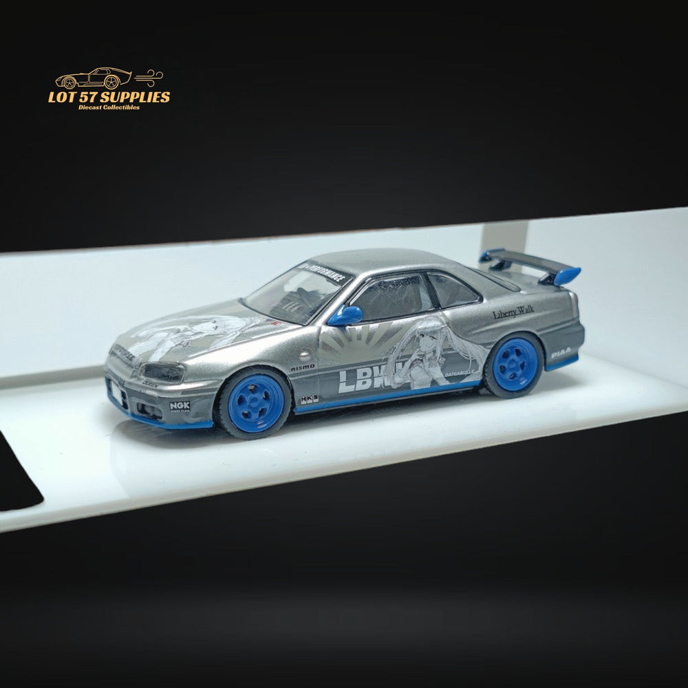 MC Nissan Skyline R34 25GT Turbo Silver Queen Livery 1:64 (ONLINE ORDER ONLY)