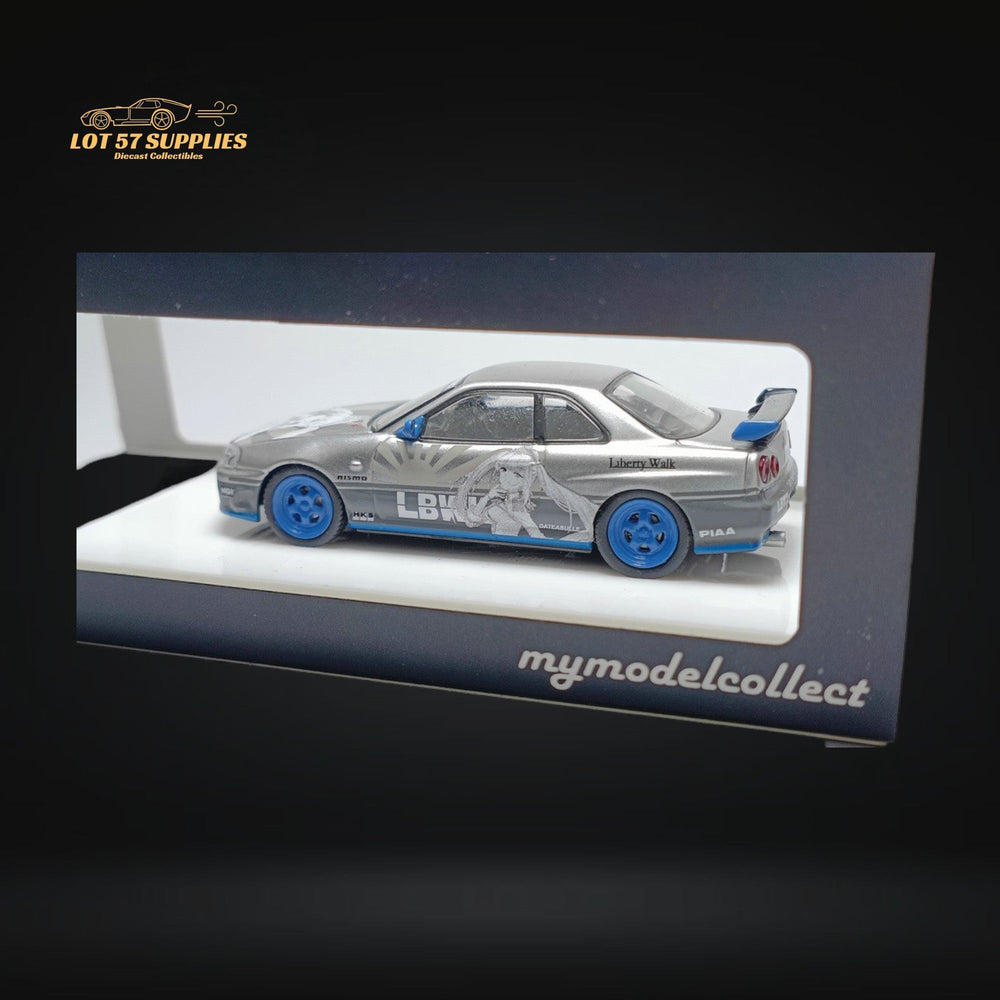 MC Nissan Skyline R34 25GT Turbo Silver Queen Livery 1:64 (ONLINE ORDER ONLY)