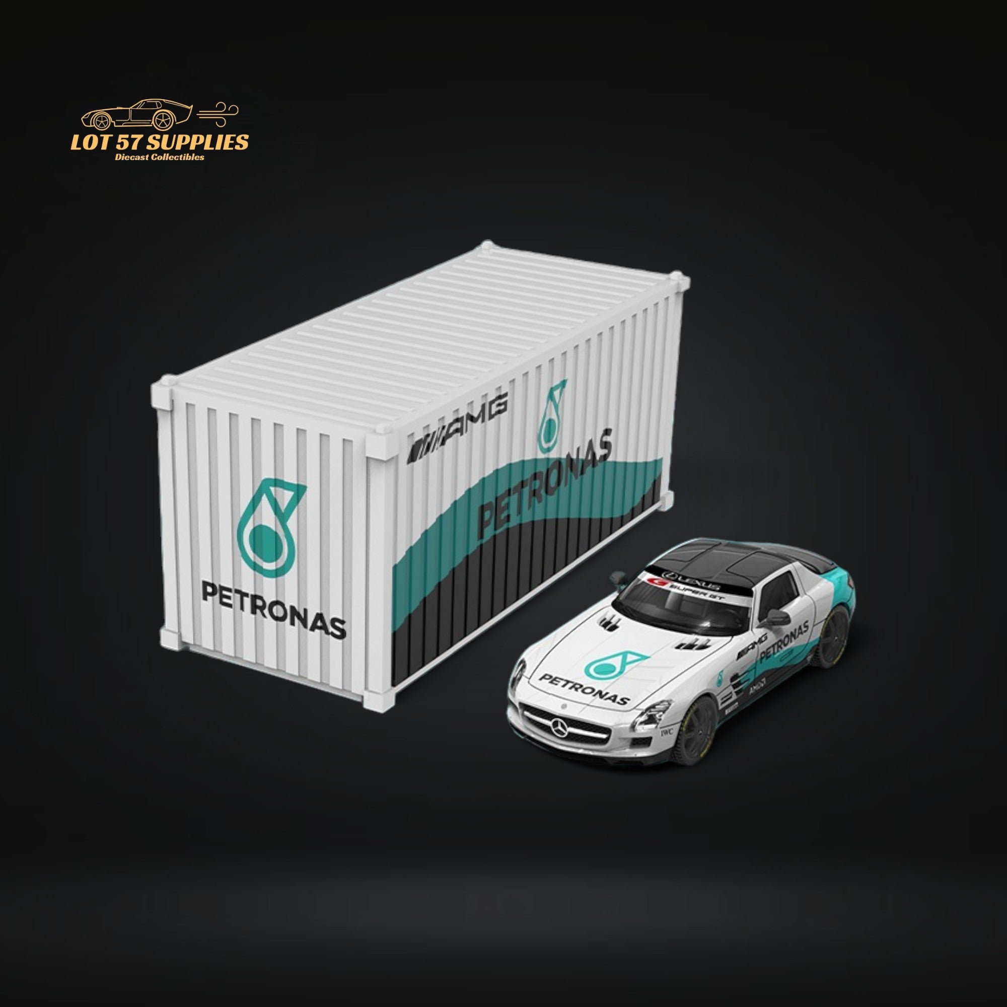 TimeMicro Mercedes Benz SLS Petronas Livery Container Version 1:64 TM643319-T (ONLINE ORDER ONLY)