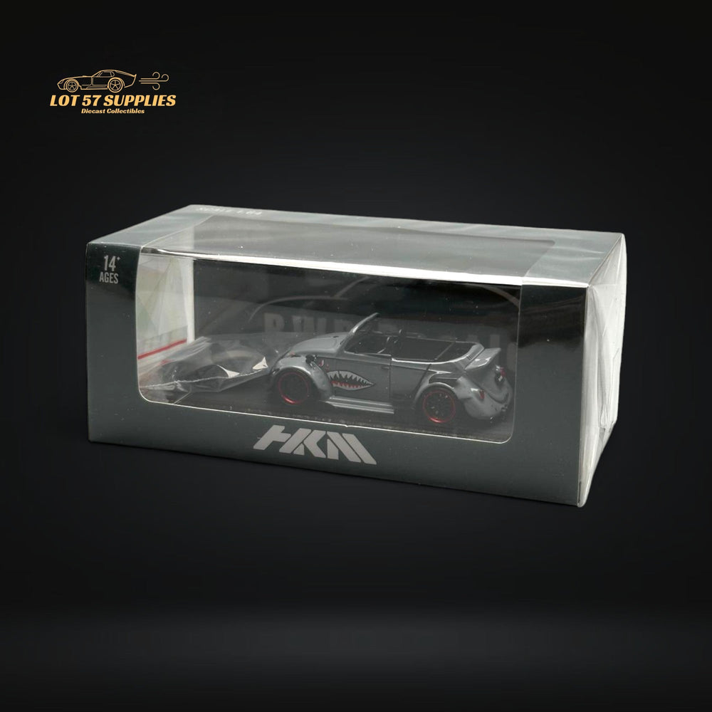HKM Model VW Beetle Convertible Cabriolet Grey Shark Mouth 1:64 (ONLINE ORDER ONLY)