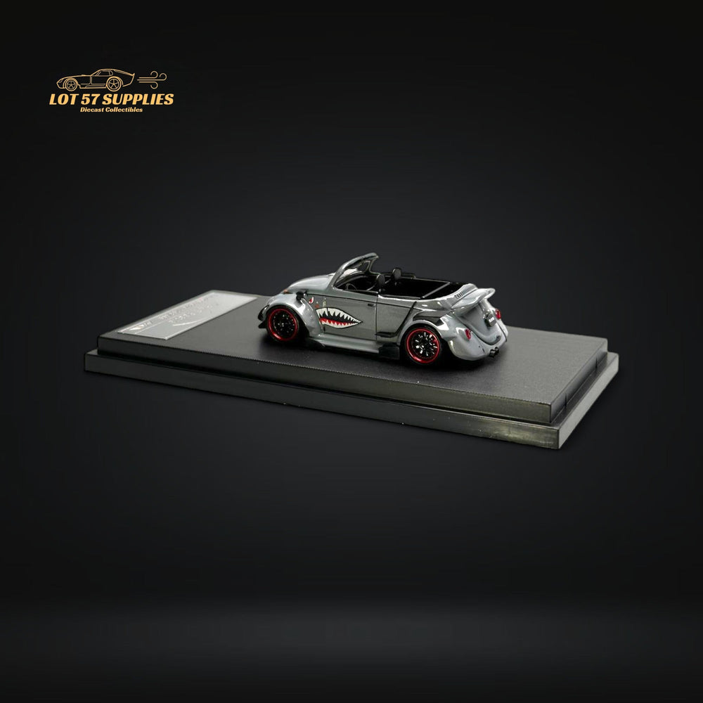 HKM Model VW Beetle Convertible Cabriolet Grey Shark Mouth 1:64 (ONLINE ORDER ONLY)