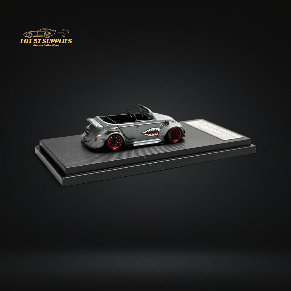 HKM Model VW Beetle Convertible Cabriolet Grey Shark Mouth 1:64 (ONLINE ORDER ONLY)