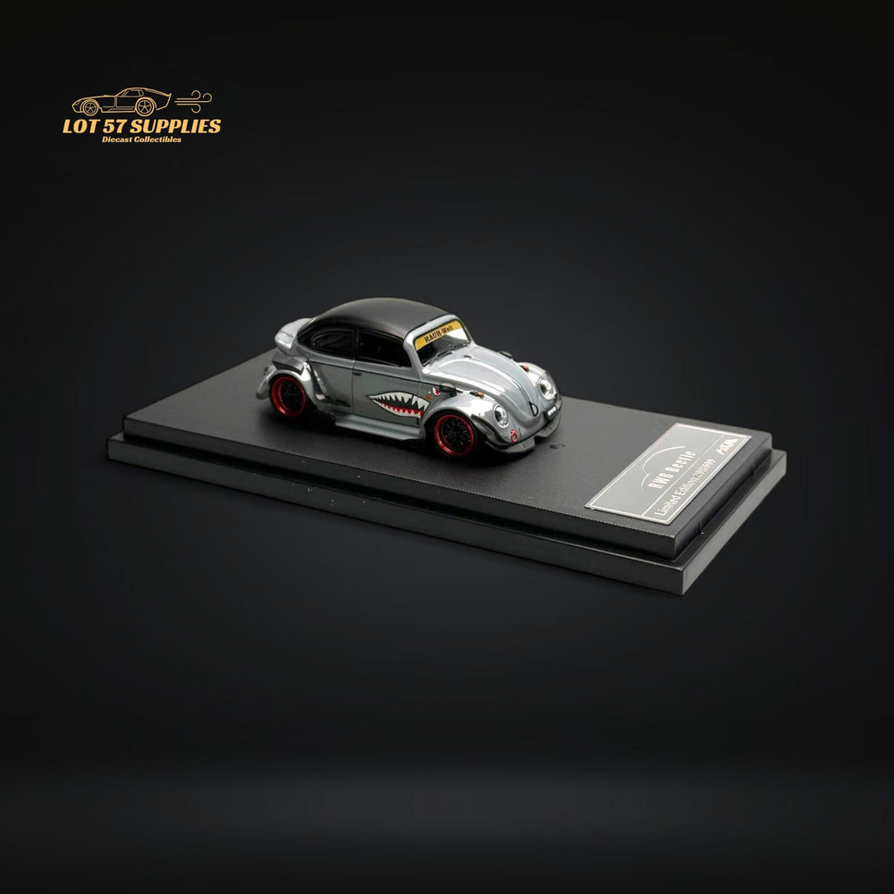 HKM Model VW Beetle Convertible Cabriolet Grey Shark Mouth 1:64 (ONLINE ORDER ONLY)