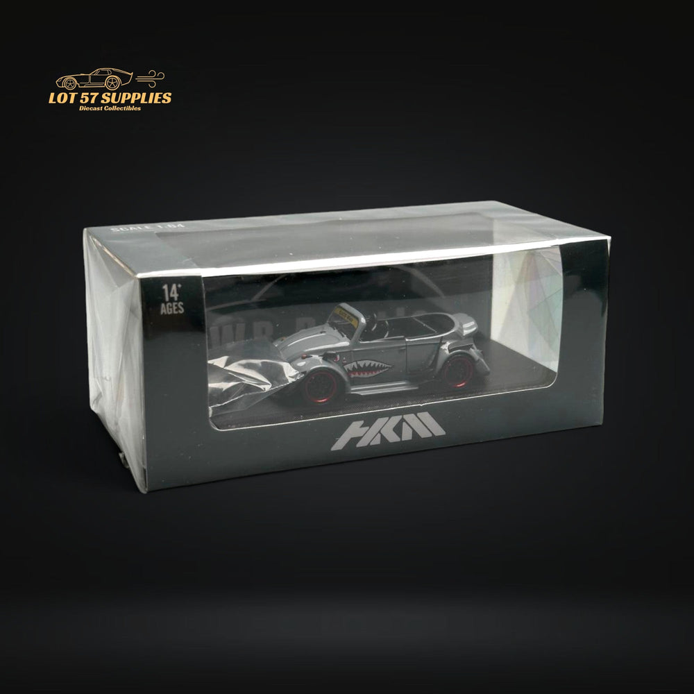HKM Model VW Beetle Convertible Cabriolet Grey Shark Mouth 1:64 (ONLINE ORDER ONLY)