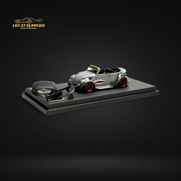 HKM Model VW Beetle Convertible Cabriolet Grey Shark Mouth 1:64 (ONLINE ORDER ONLY)
