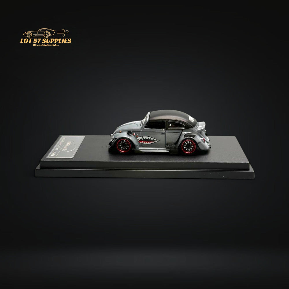 HKM Model VW Beetle Convertible Cabriolet Grey Shark Mouth 1:64 (ONLINE ORDER ONLY)