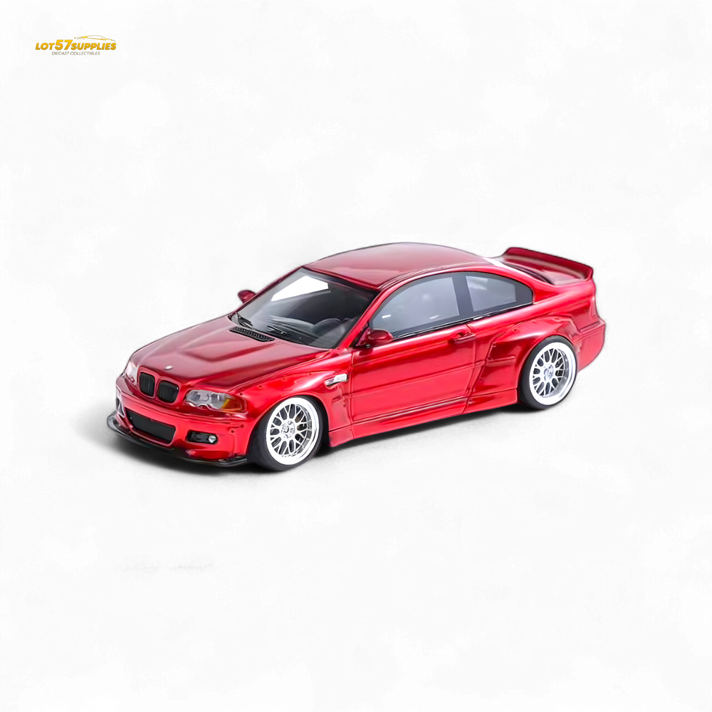 FLAME BMW M3 E46 Widebody Pandem in Metallic Red Resin 1:64 (ONLINE ORDER ONLY)