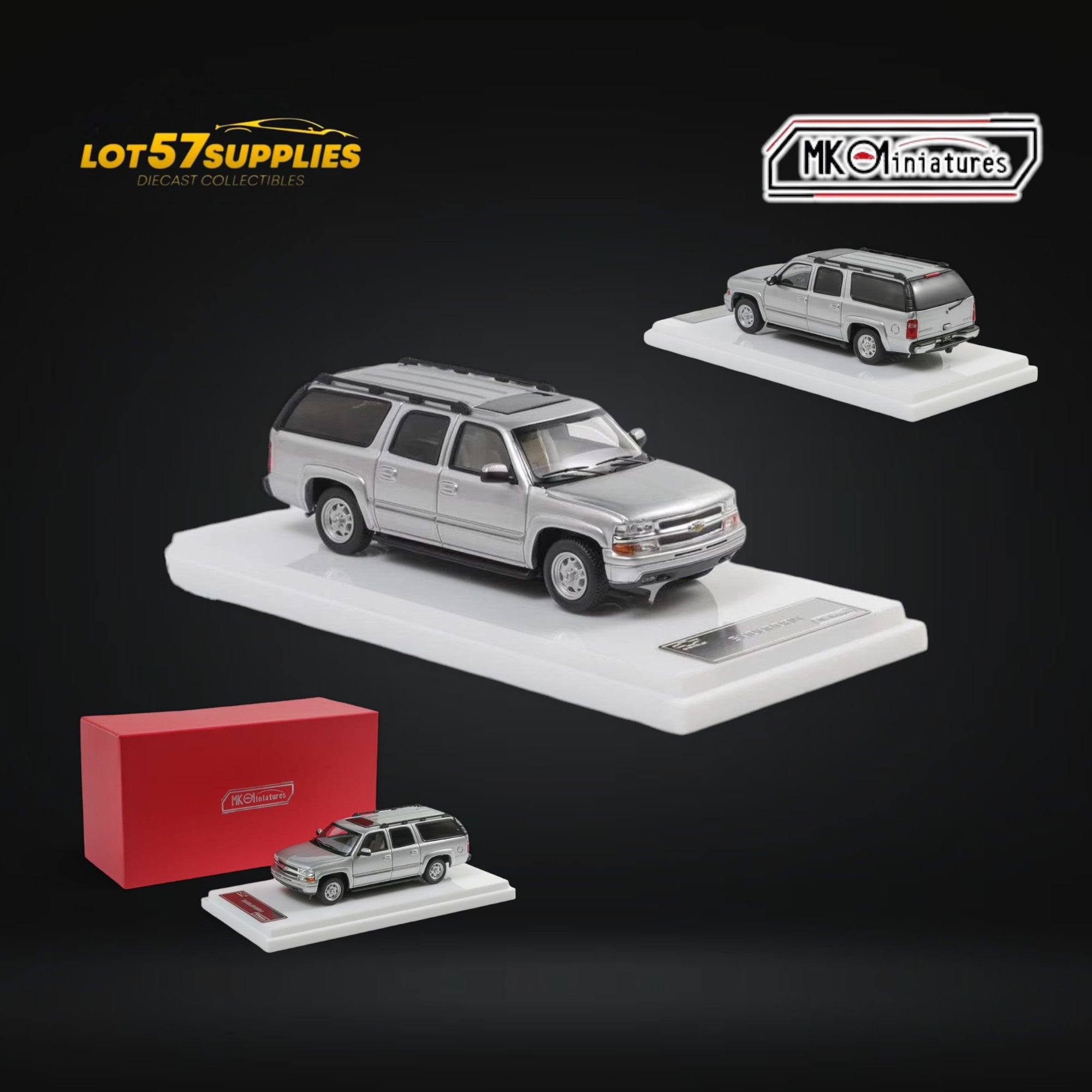 MK Miniatures Chevrolet Suburban in Silver 1:64 (ONLINE ORDER ONLY)
