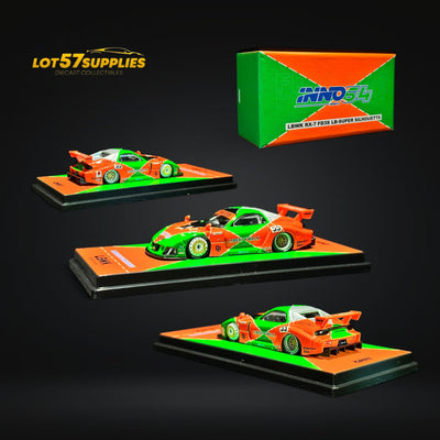 Inno64 Mazda RX-7 LBWK FD3S Orange/Green MDX 24' 1:64 IN64-LBWK-RX7-04 (ONLINE ORDER ONLY)