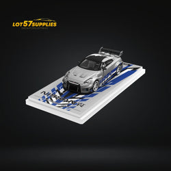 TimeMicro Skyline GT-R R35 FNF Silver Blue Ordinary 1:64 (ONLINE ORDER ONLY)