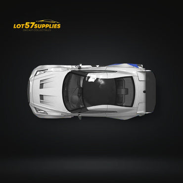 TimeMicro Skyline GT-R R35 FNF Silver Blue Ordinary 1:64 (ONLINE ORDER ONLY)